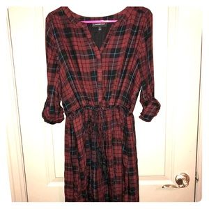 Knee length plaid dress